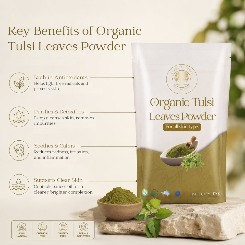 Organic Tulsi Leaves Powder - 100gm