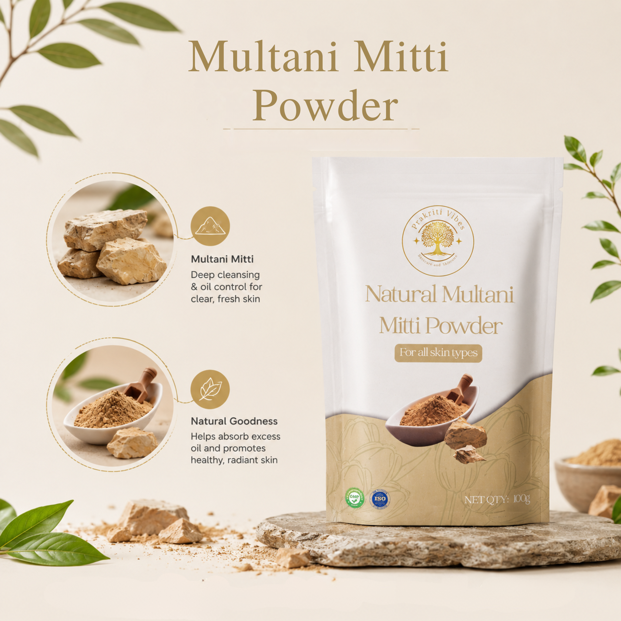 Natural Multani Mitti Powder for Face | Prakriti Vibes