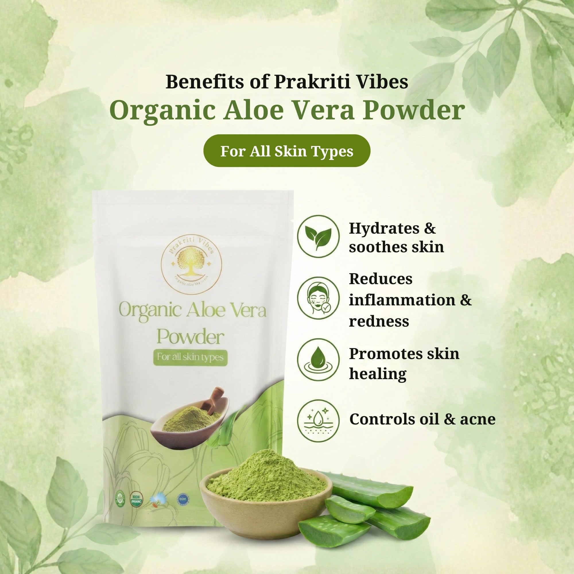 Organic Aloe Vera Powder - 100gm