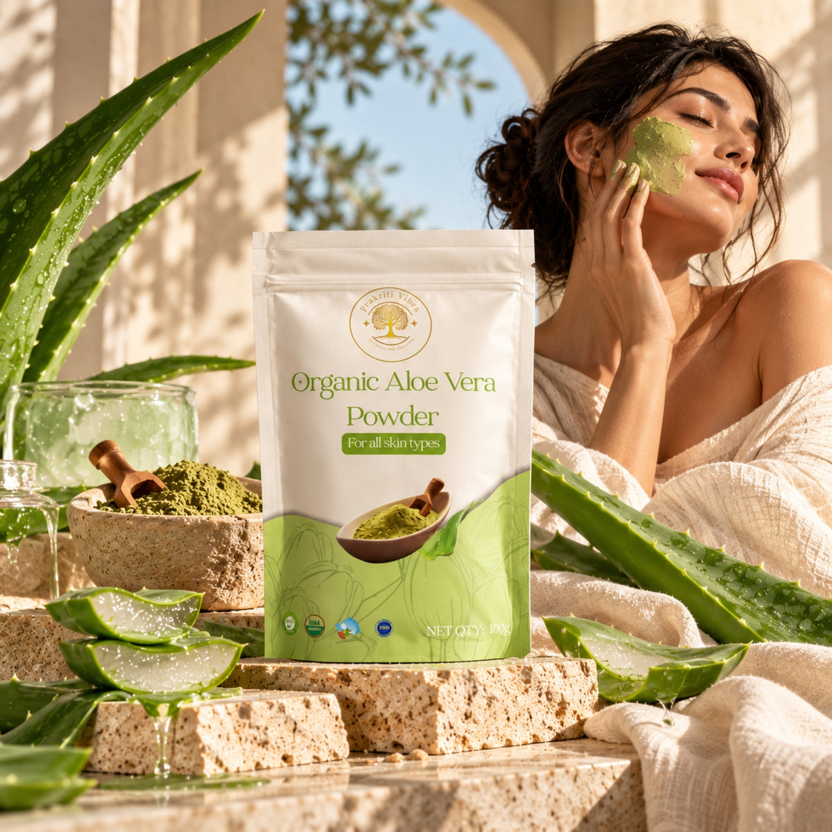 Organic Aloe Vera Powder - 100gm