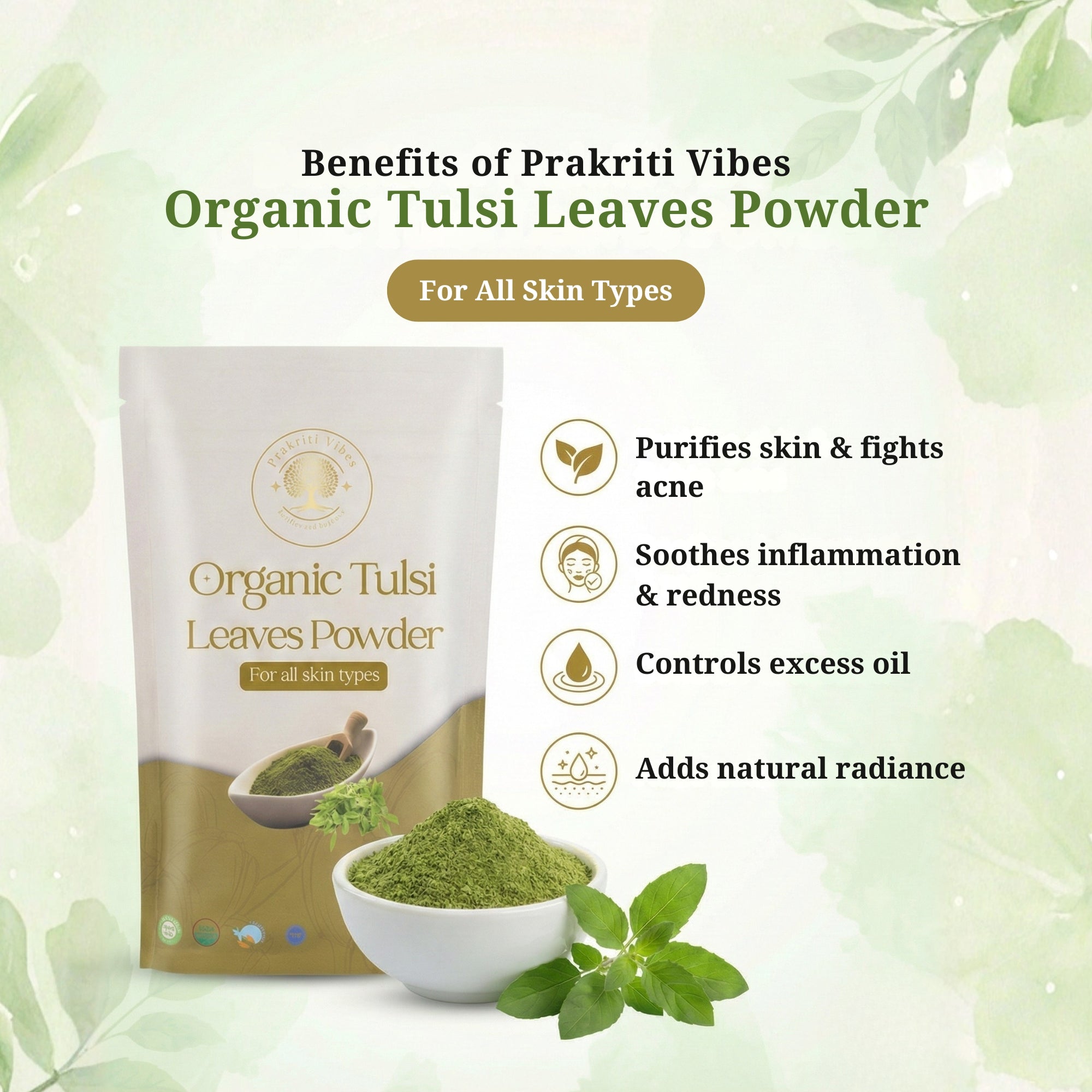 Organic Tulsi Leaves Powder - 100gm