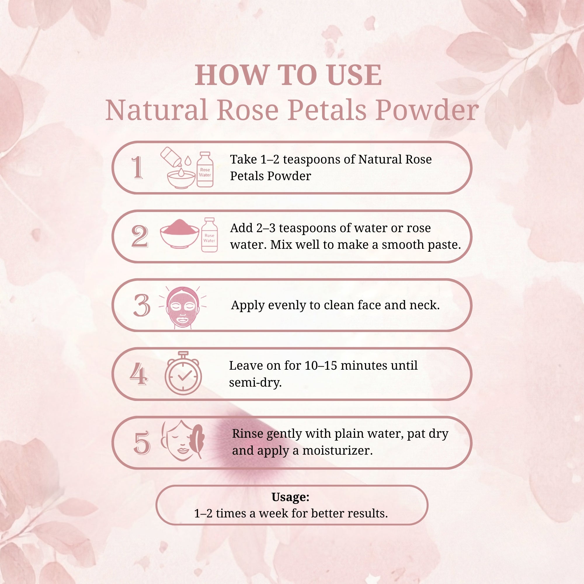 Natural Rose Petals Powder - 100gm