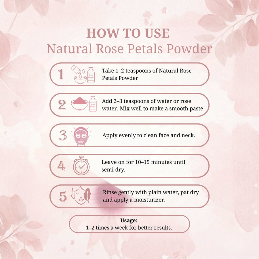Natural Rose Petals Powder - 100gm