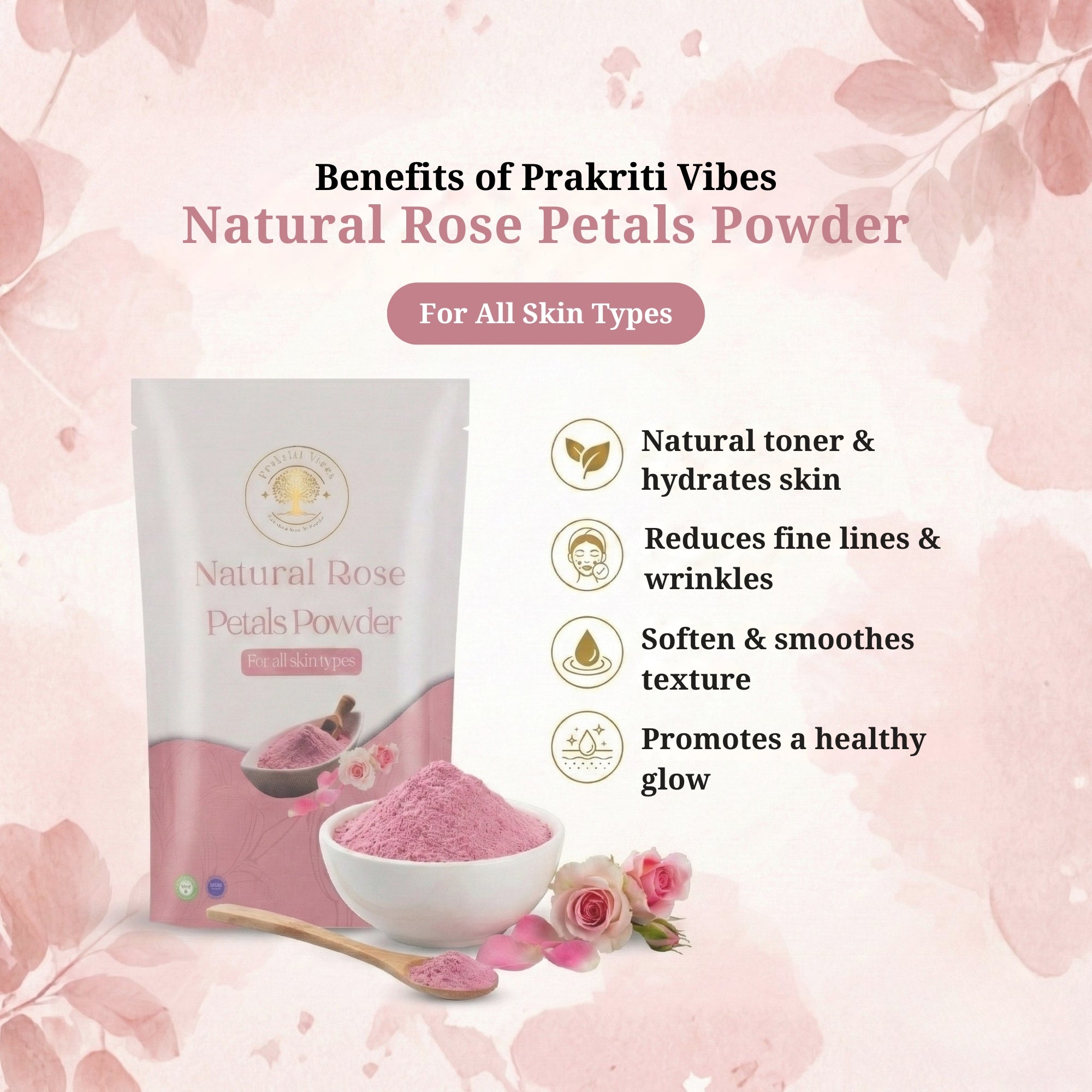 Natural Rose Petals Powder - 100gm