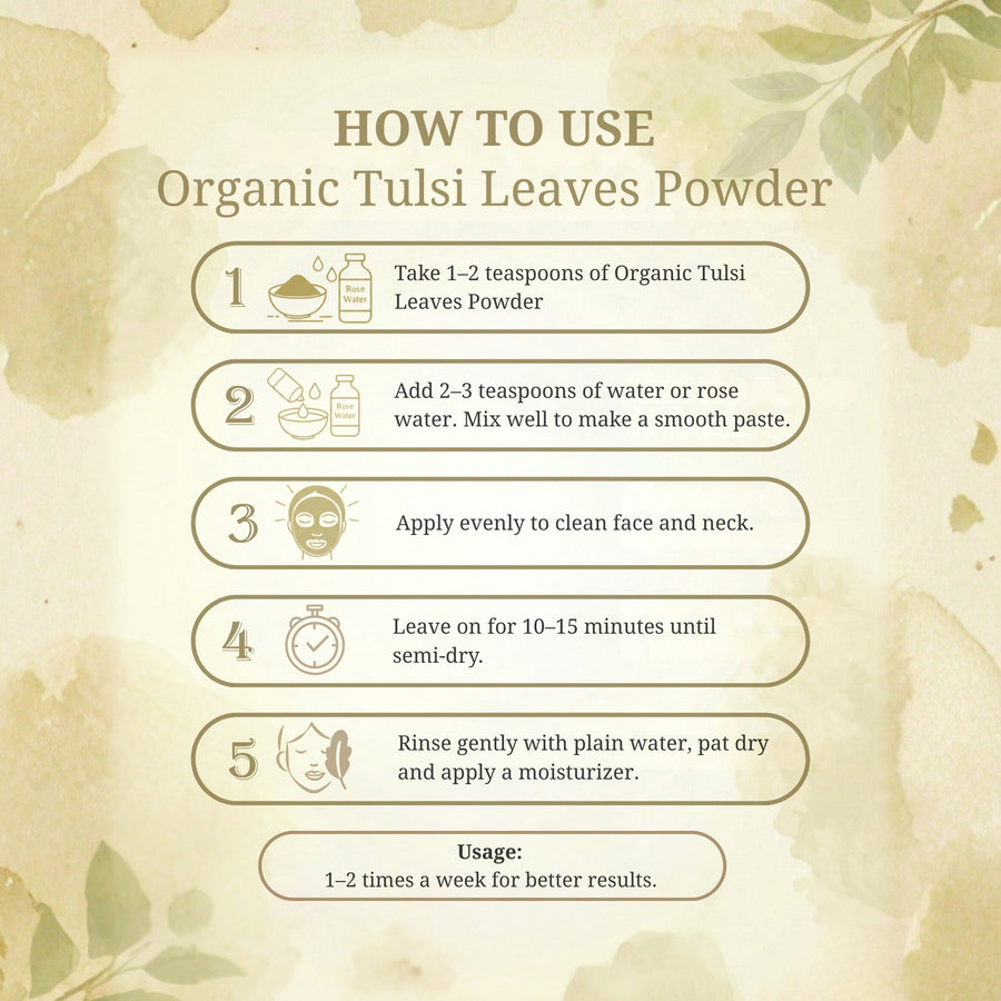 Organic Tulsi Leaves Powder - 100gm