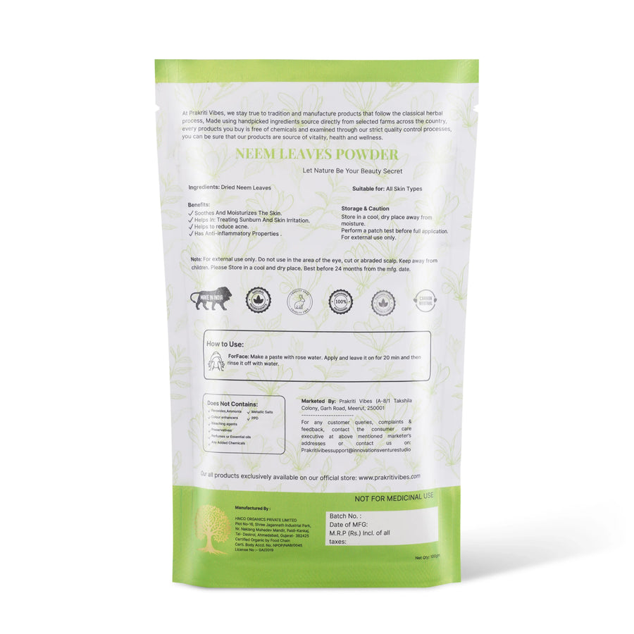 Organic Neem Powder - 100 gm